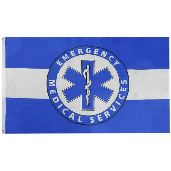3X5 EMS Emergency Medical Services Dark Blue 3'x5' Polyester Flag Banner 100D