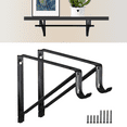 thumbnail image 5 of WellMade 11 x 9.5 in Wall Mounted Closet Rod Brackets 2 Pack, Steel Shelves Support with Rod Shelving Support, Black with Screws, 5 of 7