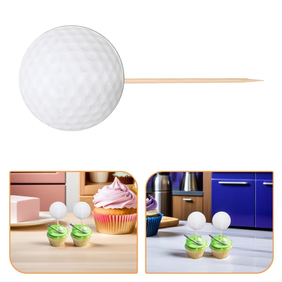 SEWOART 40Pcs Golf Cake Decorations White Paper Cake Toppers for Birthday Party Events