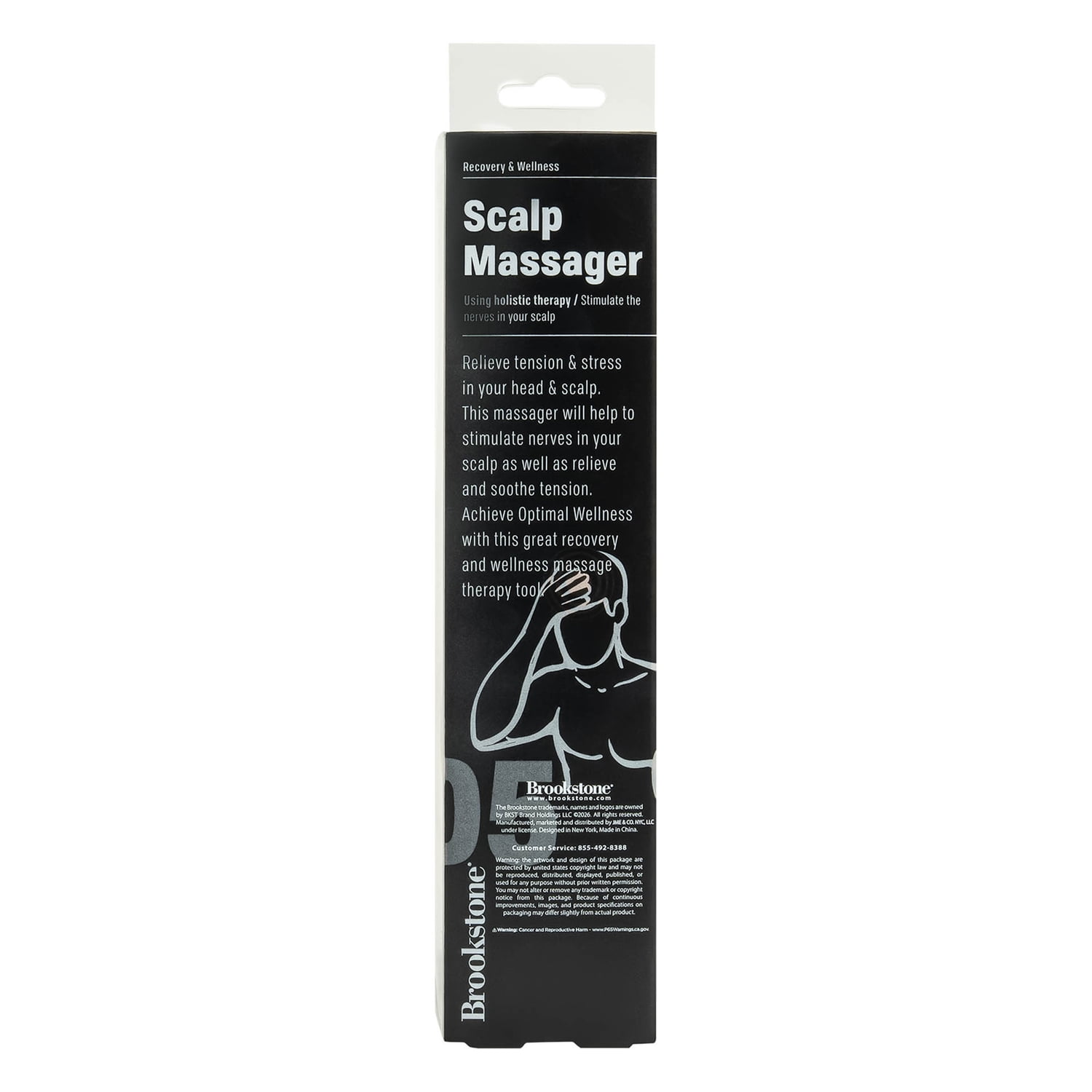 Brookstone Handheld Scalp Massager, Brown, WL1175-CMA