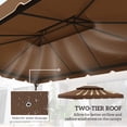 thumbnail image 3 of Outsunny 13' x 10' Gazebo Replacement Canopy, Gazebo Top Cover for 01-0870, 84C-101, 84C-144 with Double Vented Roof (TOP ONLY), Coffee, 3 of 9