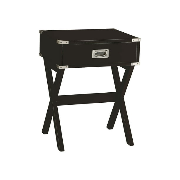 Mesa auxiliar cuadrada de madera con 1 cajón de Table Acme Babs, color negro