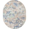 thumbnail image 1 of Unique Loom Lotus Distressed Floral Area Rug 8' x 10' Oval Blue/Beige, 1 of 2