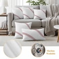 thumbnail image 6 of Outdoor Pillow Covers Baseball Sports Texture Waterproof Pillow Cases 20x12 Set of 2, White Red Lines Throw Pillow Cover Pillowcase for Patio Balcony Couch Garden, 6 of 9