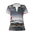 thumbnail image 3 of Naloa 3d Lighthouse in the Surf Print T-Shirts Short Sleeve V Neck Tees for Women Fashion Tops Trendy Lightweight Soft Casual Summer Outfits Clothes, 3 of 5