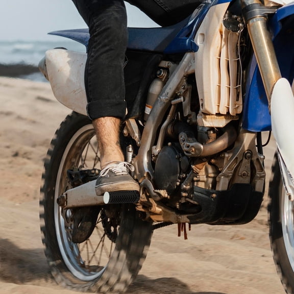 RENACLIPY Black Front Motorcycle Foot Pegs, Metal and Rubber Replacement, Universal Fit for Most Bikes