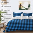 thumbnail image 3 of 3 Piece Black Blue Plaid Duvet Cover Set Queen Size, Microfiber Comforter/Quilt Cover with Corner Ties and 2 Pillowcases, Country Buffalo Checked Gingham All Season Soft Bedding with Zipper Closure, 3 of 8
