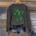 thumbnail image 4 of AherBiu Chandails de la Saint-Patrick pour Femmes Col Rond Manches Longues Imprimé Trèfle Décontracté Ample, 4 of 6