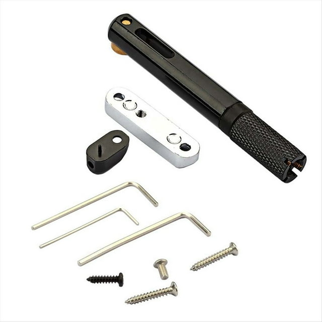Juego Único de para Puente de Guitarra Eléctrica Sin Cabeza, Pieza Trasera con Llave para Guitarra Eléctrica Sin Cabeza, Color Negro