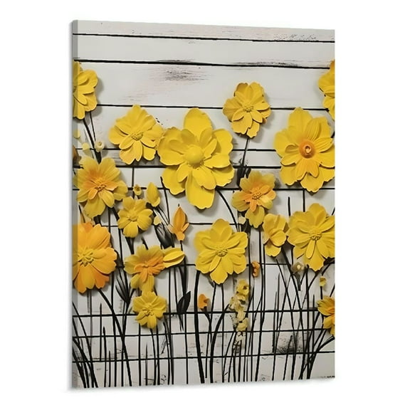 Shiartex Wall Art Fall Decor Yellow Flower Canvas Wall Art Picture 16x20in for Living Room Bedroom 16x20in