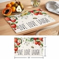 thumbnail image 6 of Strawberry Placemats Set of 4 Summer Fruits Bee Floral Botanical Place Mats Indoor Wipeable Table Mats Washable Cloth Dining Table Placemats for Kitchen Holiday Party Home Decor 13x19 Inch, 6 of 9