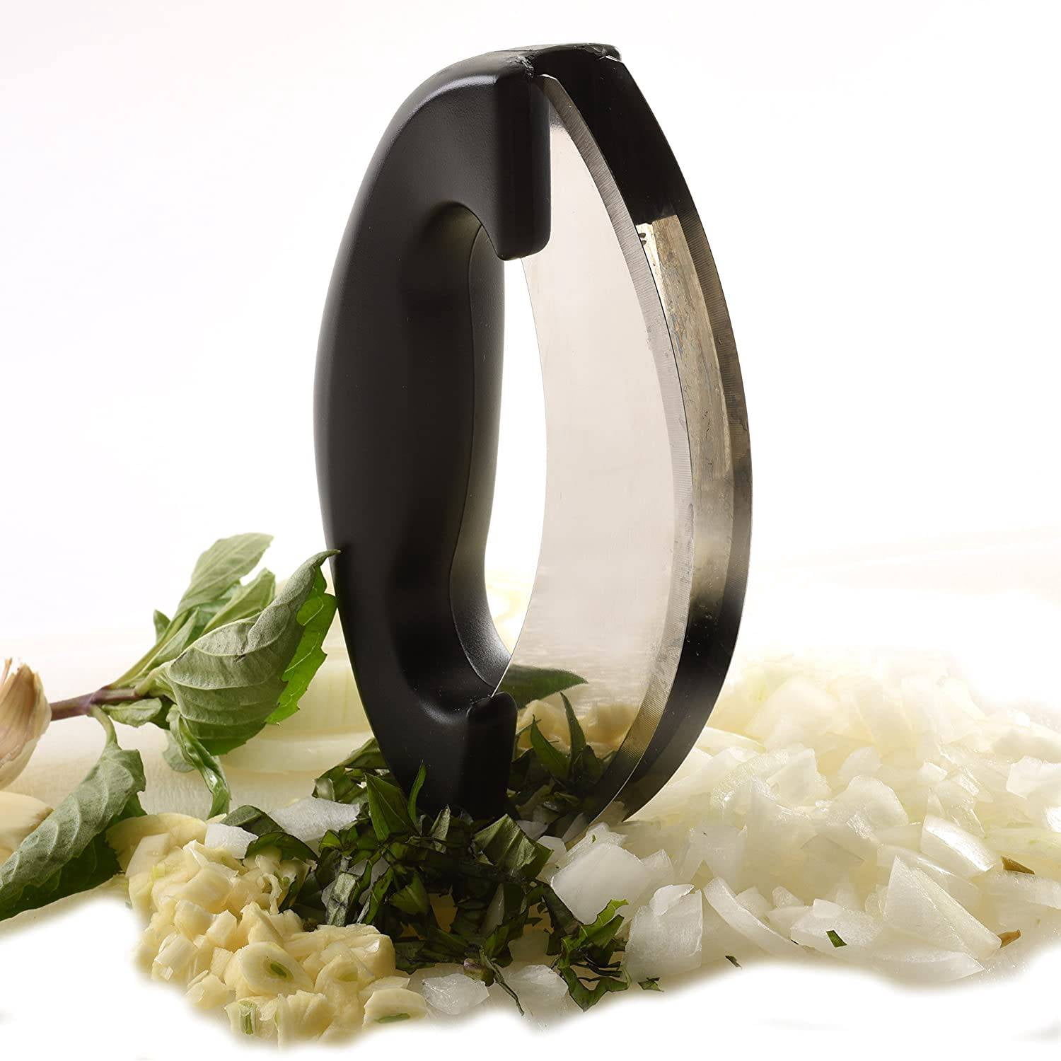 Norpro Stainless Steel Mezzaluna Rock to Chop and Mince Garlic Herbs Vegetables