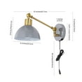 thumbnail image 4 of JONATHAN Y Lisa 18" Swing Arm 1-Light Modern Midcentury Iron USB Charging Port LED Sconce, Grey/Brass Gold, 4 of 9