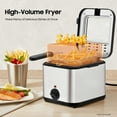 thumbnail image 3 of Electric Deep Fryer, 1000W, 2.5L Stainless Steel Countertop Fryer, Adjustable Temperature, Overheat Protection, Non-Stick Tank for Home Kitchen Party, 3 of 15