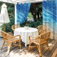 thumbnail image 4 of Outdoor Curtains for Patio Waterproof, Blue Ombre Coastal Windproof Pravicy Outside Porch Blackout Curtain, Summer Nautical Beach Ocean Seaside Sun Blocking Grommets Curtains for Cabana 54"x95", 4 of 9