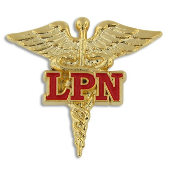 Licensed Practical Nurse Red LPN Caduceus Lapel Pin