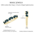 thumbnail image 5 of Rosec Jewels 1.25 CT Pear Cut London Blue Topaz and Round Moissanite Half Eternity Ring, 14K White Gold, US 9.50, 5 of 8