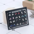 thumbnail image 3 of Jiaroswwei 12Pairs/Set Unisex Rhinestone Inlaid Magnetic Stud Earrings Non Piercing Jewelry, 3 of 7