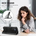 thumbnail image 3 of Allytechgroup for Samsung Galaxy S25 Plus/S25+ Case Folio Stand RFID Blocking [Compatible with MagSafe] Magnetic Wallet Cover with Card Holder/Pockets/ PU Leather Soft TPU Shockproof Cover, Black, 3 of 16