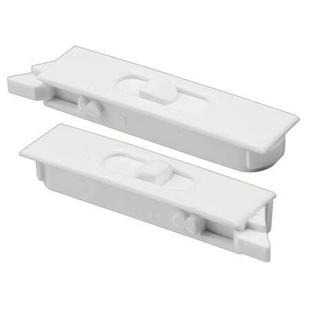 Slide-co Tilt Latch Pair, White Plastic Construction, spring-loaded, Snap-In