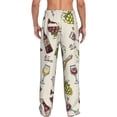 thumbnail image 3 of Fotbe Grapes Bbottles Wine Men's Pajama Pants,Sleepwear Pants,Pj Bottoms Drawstring And Pockets-Medium, 3 of 9