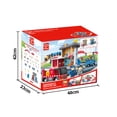 thumbnail image 3 of Hape Wooden 2-in-1 Police & Fire Station Train Playset for Children, 3 of 6