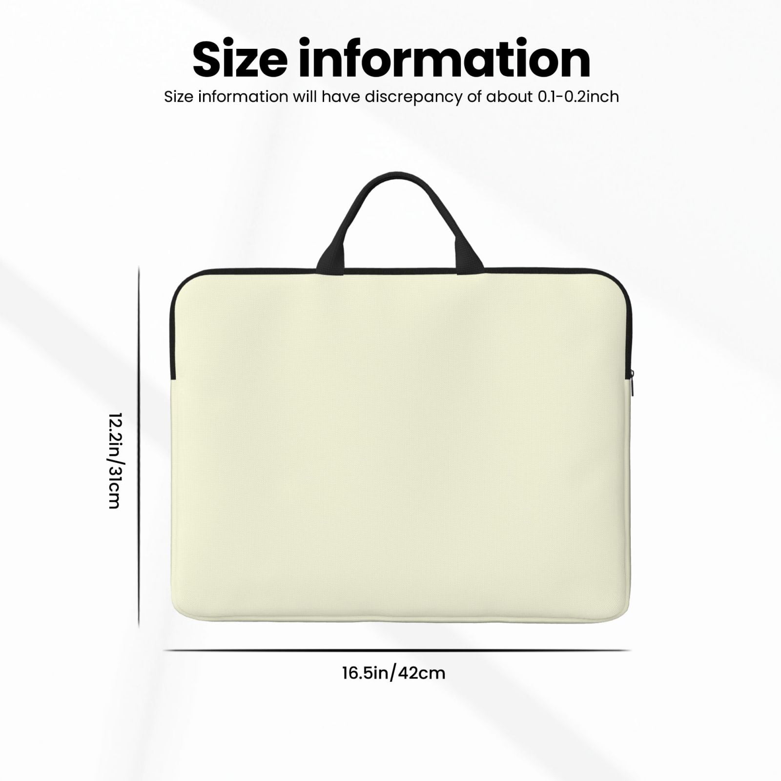 Laptop Sleeve Bag For Women Men 14inch Waterproof Durable Protective Computer Carrying Cover Handle Laptop Case Bag Beige