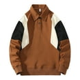 thumbnail image 1 of cfhntfmh Oversized Sweatshirt for Men Plus Size Loose Long Sleeve Buttons Collared Pullover Shirts Casual Color Block Tops, 1 of 7