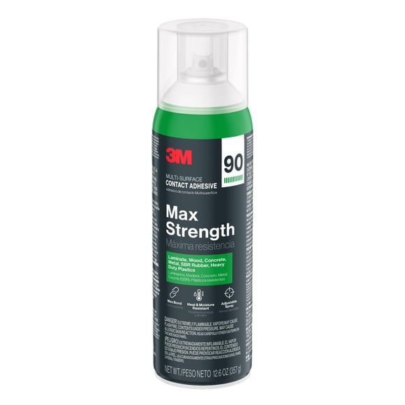Adhesivo de contacto 3M Max Strength 90 para múltiples superficies, 375 ml