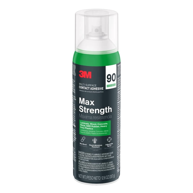 Adhesivo de contacto 3M Max Strength 90 para múltiples superficies, 375 ml