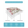 thumbnail image 4 of Quilt King Size Bedding Set, Spring Floral Reversible Summer Quilt 3 Pieces, Retro Pink Orchid Flowers Leaves Botanical Lightweight Bedspreads Coverlets with 2 Pillow Shams for All Seasons, 4 of 5
