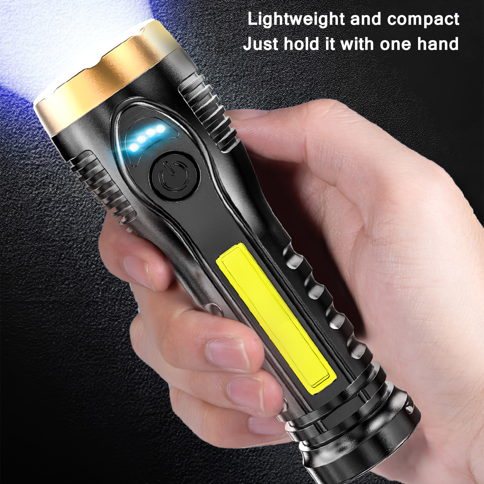 LED Torch, Super Bright LED Hand-Torch Flashlight USB Rechargeable Torches  with Lighting Modes IPX6 Waterproof 1200mAh Battery for Outdoor Camping  Hiking Searching