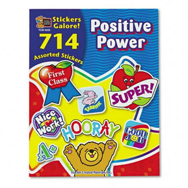 Teacher Created Resources 4225 Sticker Livre Puissance Positive Couleurs Assorties 714 Autocollants par Pack