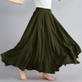 thumbnail image 4 of Abomasnow Summer Long Skirts for Women 2025 Elastic High Waist A-Line Flowy Swing Maxi Skirts on Clearance, 4 of 6