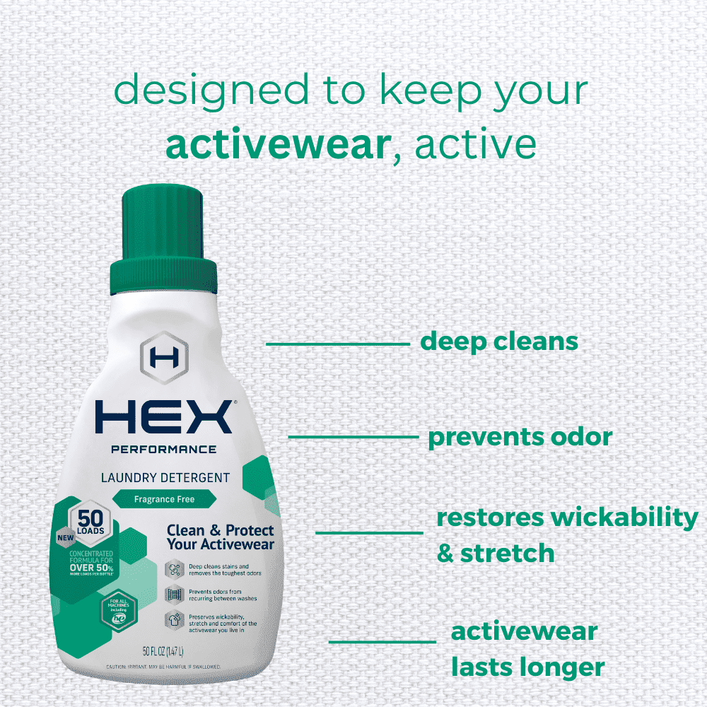 HEX Performance Fragrance Free Detergent, 50 Loads
