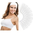 thumbnail image 1 of Yoga Headbands (10 Pack) Soft Stretchy Elastic Cotton Multi-Function Sports Hair Band Wraps (White), 1 of 7