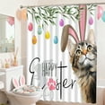 thumbnail image 6 of AuroraX Easter Bunny Stall Shower Curtains 36" x 72" Fabric Spring Cute Egg Floral Bath Curtain Mildew Resistant Boho Neutral Abstract Bathtub Cortinas for Bathroom Decor, 6 of 6