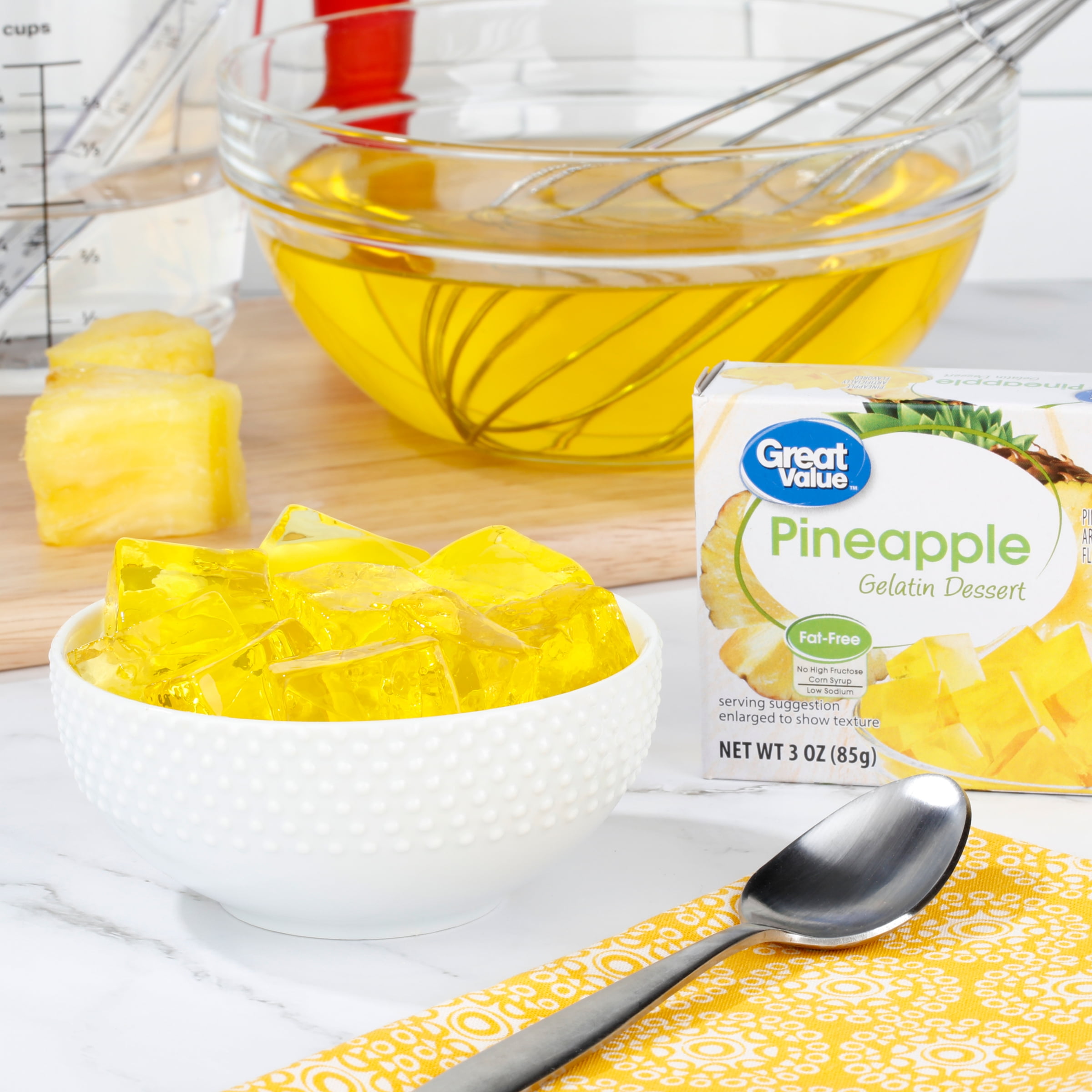 Great Value Pineapple Gelatin Dessert, 3 oz