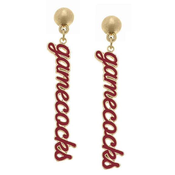 Women' CANVAS Style South Carolina Gamecocks Enamel Script Drop Earring