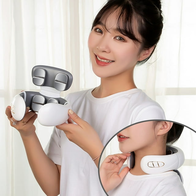 TIMIFIS Cervical Spine Massager4 Heads, Heating Mode, Cervical Charging Neck And Shoulder Physiotherapy Instrument Massager, For Elders/Friend/Adult -