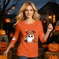 thumbnail image 5 of Trgacdwlo Halloween 3/4 Length Sleeve Womens Tops Cat Pumpkin Print Women's Crew Neck Shirts Ghost Graphic Spooky Fall Pullover Tops XL, 5 of 7