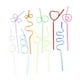 thumbnail image 2 of Advancent 10x pajitas Crazy Curly Loop para fiesta de cumpleaños y celebración de festivales pajita de estilo transparente Kits de desorden para acampar, 2 of 6