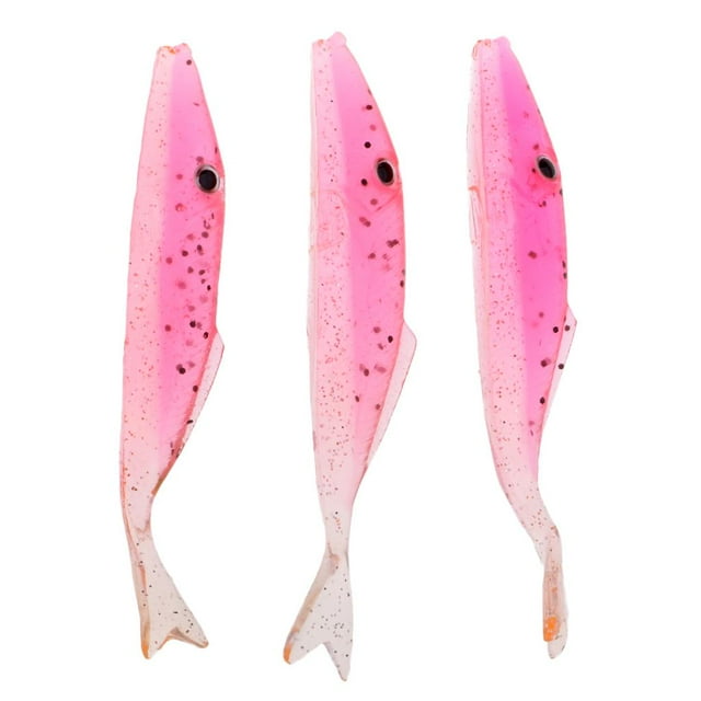 3 Piezas De Señuelo De Pesca Suave, Cebo De Pesca, Swimbait Bass Trout Shad Fish Señuelo De Simulación Atracción rojo Zulema Señuelo de la pesca suave