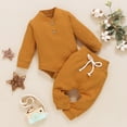 thumbnail image 4 of Diufon Newborn Baby Boy Girl Clothes Outfits Infant Knitted Long Sleeve Bodysuit and Drawstring Pants Sets, 4 of 7