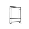 thumbnail image 7 of GDF Studio 3-Tier Rolling Garment Rack with Adjustable Shelves, Rod and Side Hooks, Black, 7 of 7