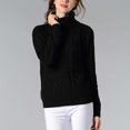 thumbnail image 2 of HAiming Sweaters for Women Turtleneck Long Sleeve Cable Knit Shirts Fall Winter Casual Pullover Jumper Tops Blouse, 2 of 6