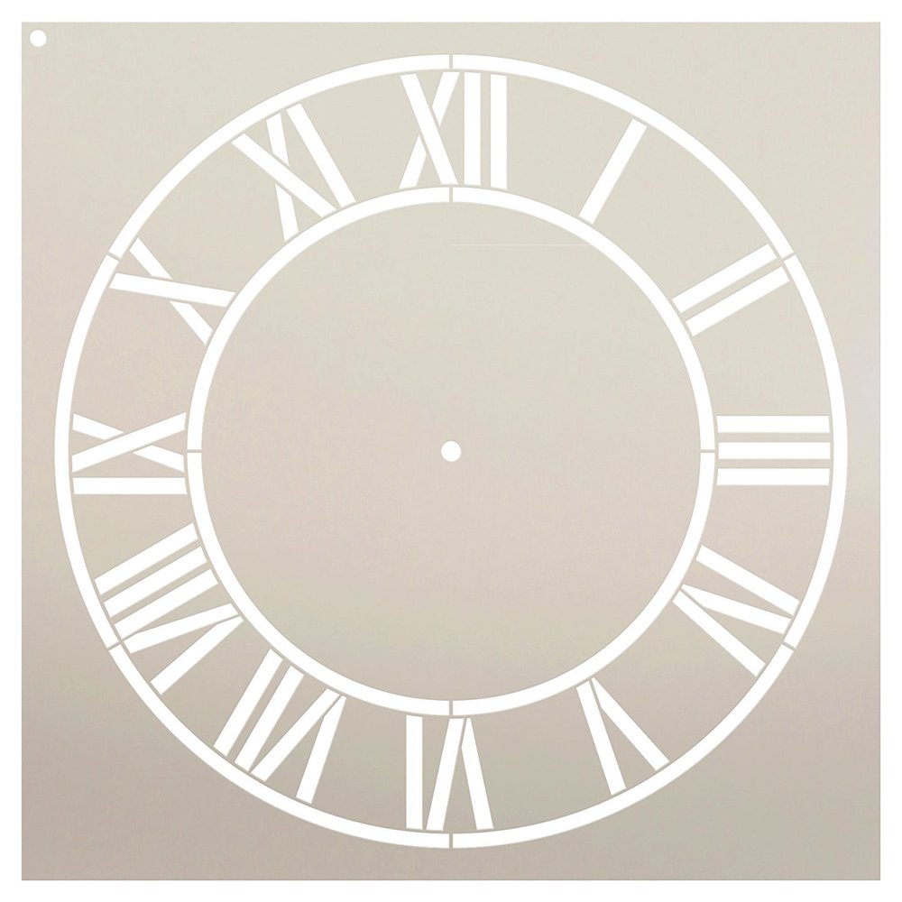 Country Home Clock Face Stencil by StudioR12 Roman Numerals Clock Art