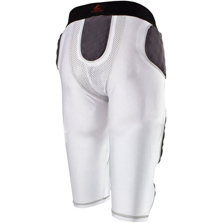 Exxact Sports 'Rebel' 5-Pad Adult Football Girdle w/Integrated Hip, Thighs  and Tailbone Pads, w/Cup Pocket | Compression, Integrated Football Pads and