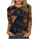 thumbnail image 1 of Camisas Para Mujer Camisetas de Gran Tamaño Manga Larga Clásico Cosplay Novedad Impreso Tops Cómoda Blusa de Cuello Redondo Odeerbi ODB133594, 1 of 5