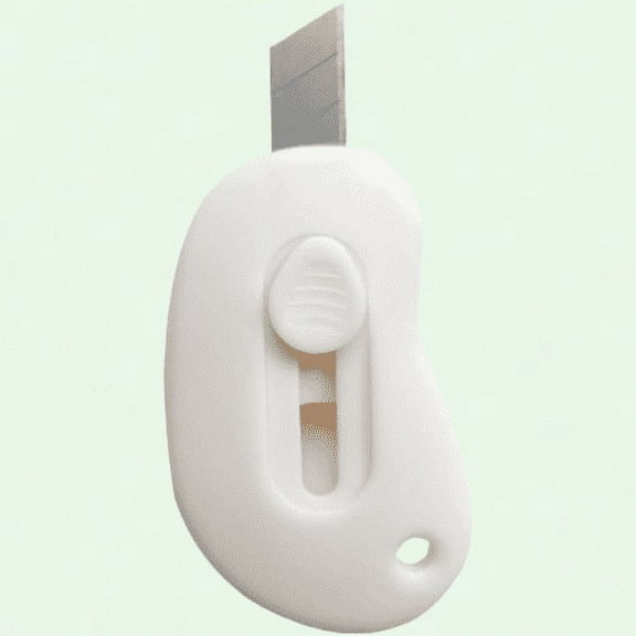 Compact Mini Box Opener, Multifunctional Box Cutter and Letter Opener, Portable and Safe (White)